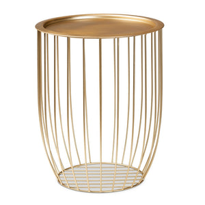 Baxton Studio Baxton Studio Mabon Gold Metal End Table – Modern, Durable Accent Piece for Stylish Home Decor H01-102594B Metal Tray Table