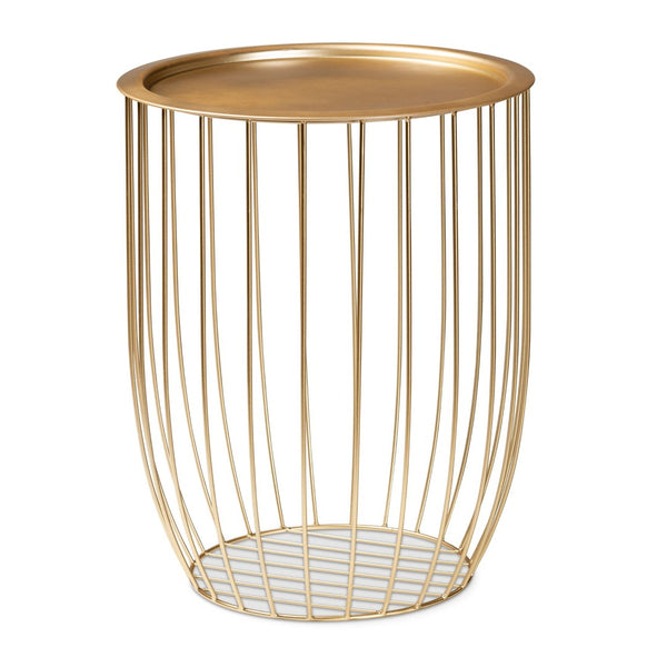 Baxton Studio Baxton Studio Mabon Gold Metal End Table – Modern, Durable Accent Piece for Stylish Home Decor H01-102594B Metal Tray Table