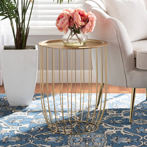 Baxton Studio Baxton Studio Mabon Gold Metal End Table – Modern, Durable Accent Piece for Stylish Home Decor H01-102594B Metal Tray Table