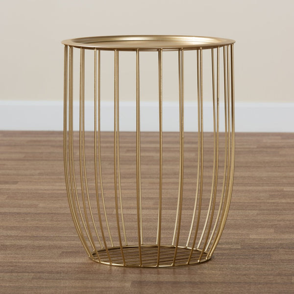 Baxton Studio Baxton Studio Mabon Gold Metal End Table – Modern, Durable Accent Piece for Stylish Home Decor H01-102594B Metal Tray Table