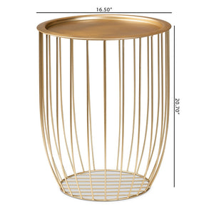 Baxton Studio Baxton Studio Mabon Gold Metal End Table – Modern, Durable Accent Piece for Stylish Home Decor H01-102594B Metal Tray Table