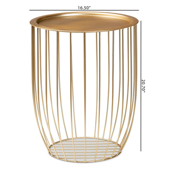 Baxton Studio Baxton Studio Mabon Gold Metal End Table – Modern, Durable Accent Piece for Stylish Home Decor H01-102594B Metal Tray Table