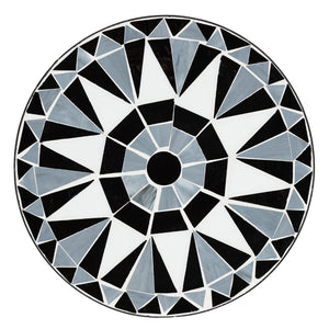 Baxton Studio Baxton Kaden Outdoor Side Table - Modern Multi-Colored Glass Mosaic & Black Metal Accent Design H01-104348 Mosaic Side Table