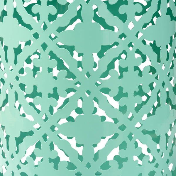 Baxton Studio Baxton Studio Jamila Stylish Modern Metal Outdoor Side Table with Geometric Cut-Out Design Aqua H01-104258 Aqua Metal Side Table