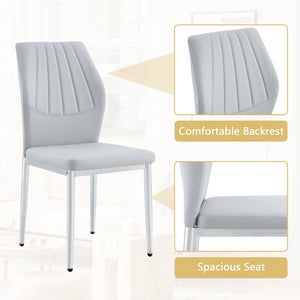 English Elm Table and Chair Set Oval Tempered Glass Top Six Seat Contemporary Dining Light Gray,Silver,Transparent W1151S04742