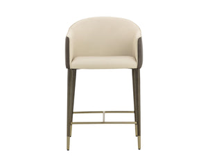 Sunpan KYLIN Modern Counter Stool - Dillon Cream & Bravo Ash Faux Leather, Stylish & Durable Design 112244