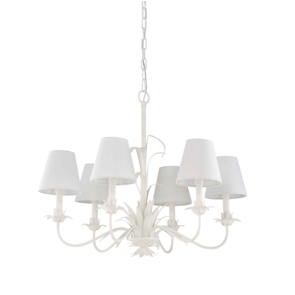 Wildwood Fontana Tole Chandelier By Meg Braff For Wildwood — 6-Light Fountain-Inspired Fixture With Shades, 70" Chain 12133