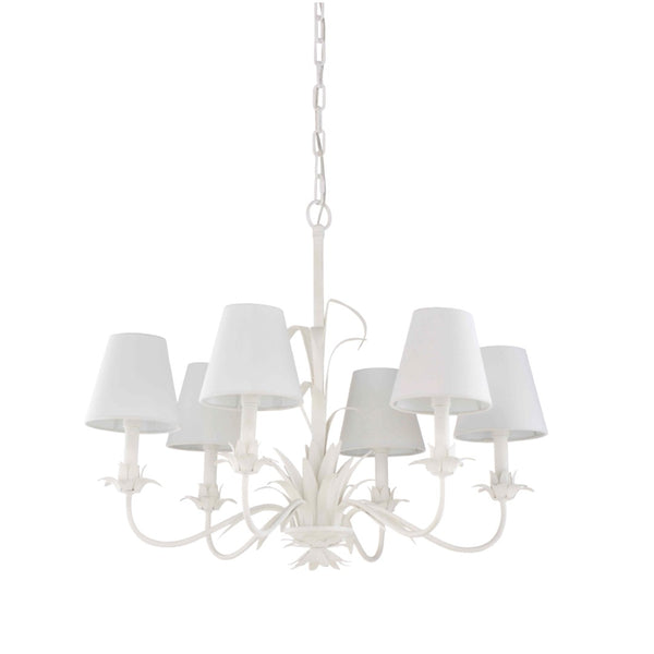 Wildwood Fontana Tole Chandelier By Meg Braff For Wildwood — 6-Light Fountain-Inspired Fixture With Shades, 70" Chain 12133
