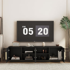 English Elm Tv Stand 68 Inch Modern Entertainment Center with 16 Color Led Ambient Lighting W1321P452903
