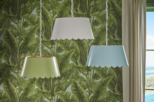 Wildwood Mirasol Scalloped Pendant With Gold Interior And White Chain — Playful Modern Accent Light For Kids Rooms Green 12142