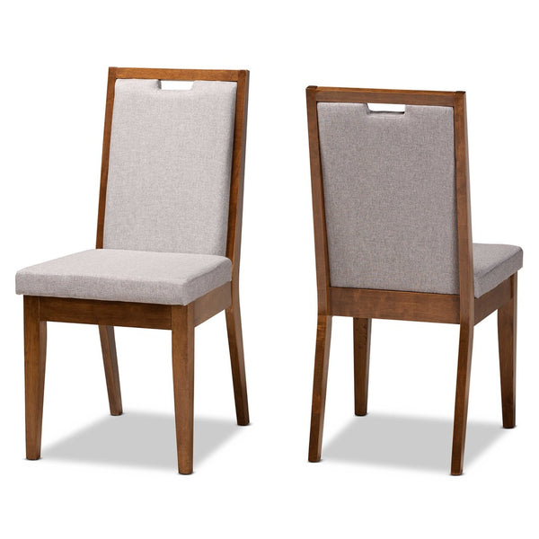 Baxton Studio Baxton Studio Octavia Modern Dining Chair Set - Grey Upholstered & Walnut Finish for Stylish Comfort RH2082C-Grey/Walnut-DC-2PK