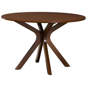 Baxton Studio Baxton Studio Eira 7-Piece Round Dining Set in Grey & Walnut - Comfort Meets Modern Style! Eira-Grey/Walnut-7PC Dining Set
