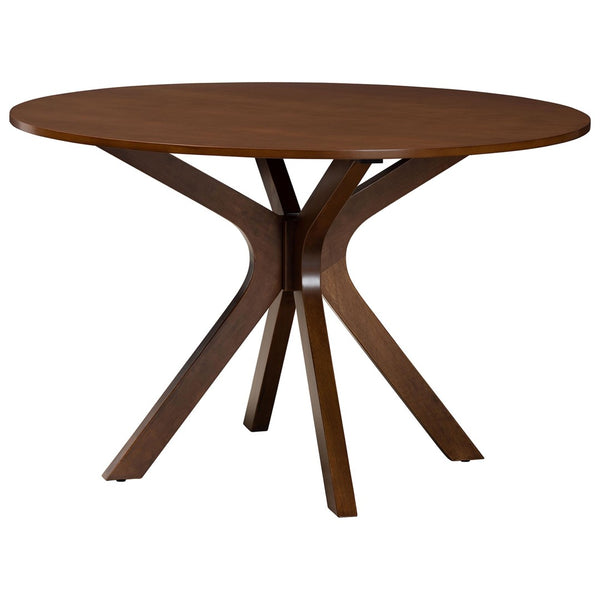 Baxton Studio Baxton Studio Eira 7-Piece Round Dining Set in Grey & Walnut - Comfort Meets Modern Style! Eira-Grey/Walnut-7PC Dining Set