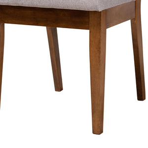 Baxton Studio Baxton Studio Eira 7-Piece Round Dining Set in Grey & Walnut - Comfort Meets Modern Style! Eira-Grey/Walnut-7PC Dining Set