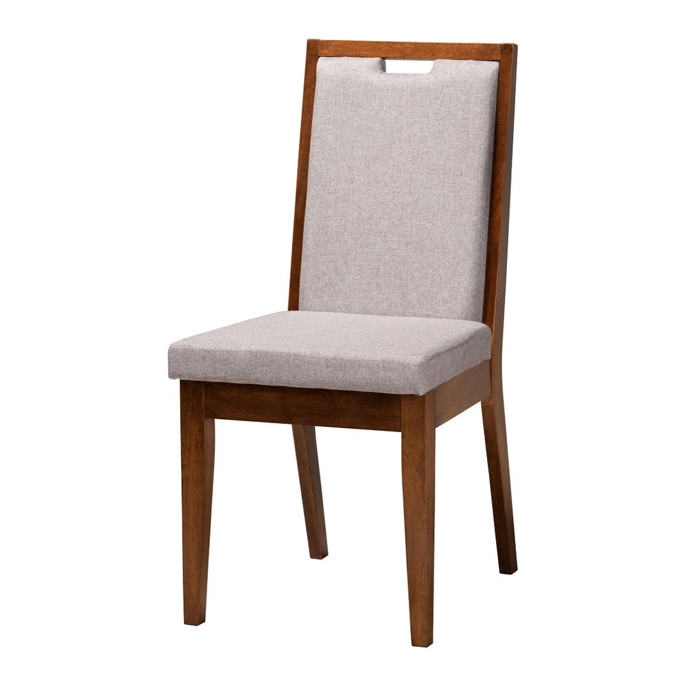 Baxton Studio Baxton Ana Modern 5-Piece Dining Set in Grey & Walnut - Stylish, Comfortable, and Durable Design Ana-Grey/Walnut-5PC Dining Set