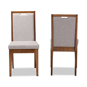 Baxton Studio Baxton Studio Octavia Modern Dining Chair Set - Grey Upholstered & Walnut Finish for Stylish Comfort RH2082C-Grey/Walnut-DC-2PK