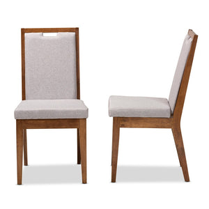 Baxton Studio Baxton Studio Octavia Modern Dining Chair Set - Grey Upholstered & Walnut Finish for Stylish Comfort RH2082C-Grey/Walnut-DC-2PK