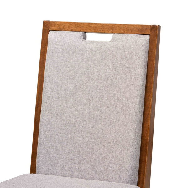 Baxton Studio Baxton Studio Octavia Modern Dining Chair Set - Grey Upholstered & Walnut Finish for Stylish Comfort RH2082C-Grey/Walnut-DC-2PK