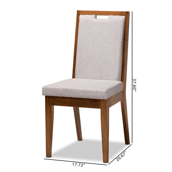 Baxton Studio Baxton Studio Octavia Modern Dining Chair Set - Grey Upholstered & Walnut Finish for Stylish Comfort RH2082C-Grey/Walnut-DC-2PK