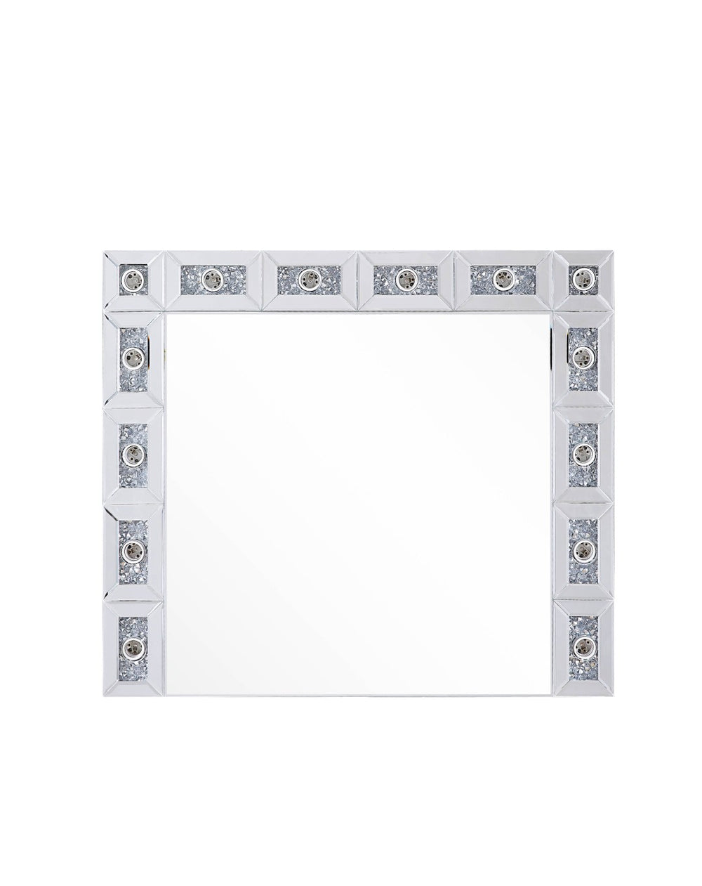 English Elm Noralie Glam Led Wall Mirror with Faux Diamond Frame for Bedroom or Entryway B2726P453786
