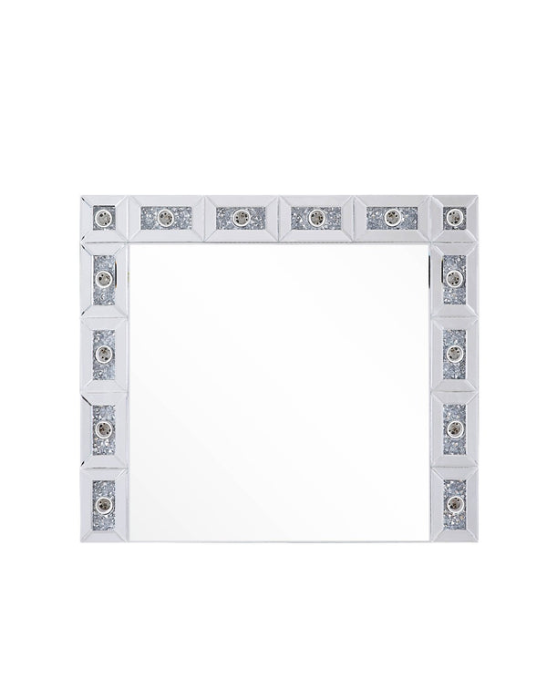 English Elm Noralie Glam Led Wall Mirror with Faux Diamond Frame for Bedroom or Entryway B2726P453786