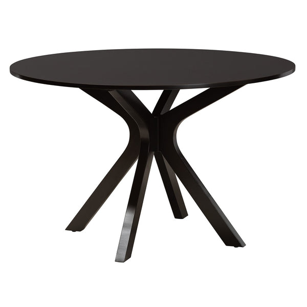 Baxton Studio Baxton Studio Mana 7-Piece Modern Dining Set with Plush Chairs and Stylish Round Table Design Mana-Sand/Dark Brown-7PC Dining Set