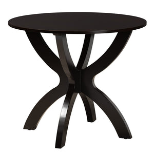 Baxton Studio Baxton Noe 5-Piece Modern Dining Set with Sculptural Table & Plush Sand Upholstered Chairs Noe-Sand/Dark Brown-5PC Dining Set