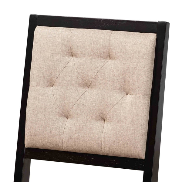 Baxton Studio Baxton Studio Gideon Modern Dining Chair Set - Upholstered Sand Fabric & Dark Brown Wood Finish RH2083C-Sand/Dark Brown-DC-2PK