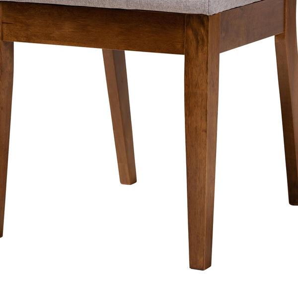Baxton Studio Baxton Studio Kala 5-Piece Modern Dining Set in Grey & Walnut - Stylish Comfort for Any Meal! Kala-Grey/Walnut-5PC Dining Set