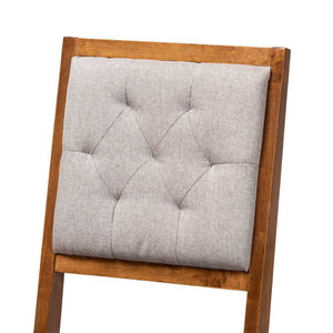 Baxton Studio Baxton Studio 2-Piece Dining Chair Set - Contemporary Grey Upholstered with Walnut Wood Finish, Comfort & Style RH2083C-Grey/Walnut-DC-2PK