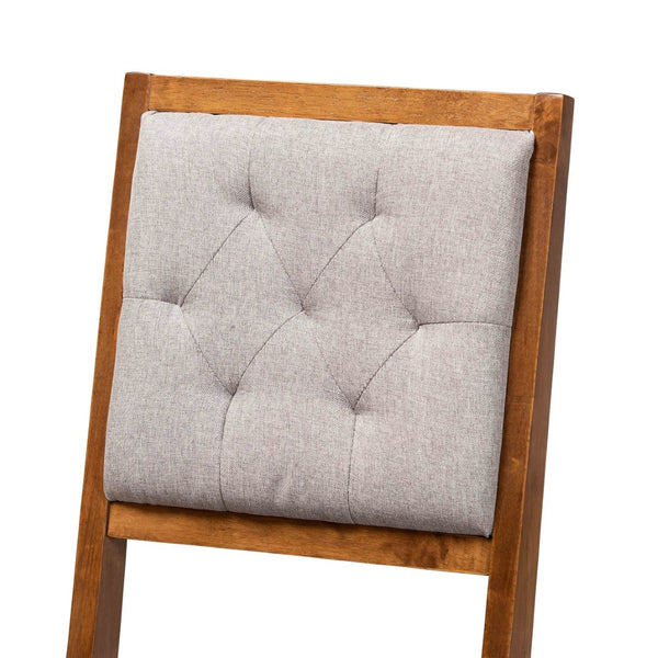 Baxton Studio Baxton Studio 2-Piece Dining Chair Set - Contemporary Grey Upholstered with Walnut Wood Finish, Comfort & Style RH2083C-Grey/Walnut-DC-2PK
