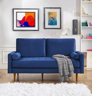 IDEAZ Velvet Upholstered Sofa Blue 1214LSL