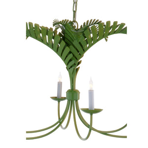 Wildwood Royal Palm Chandelier By Meg Braff — Six‑Arm Spring Green Palm Frond Fixture For Coastal Dining Rooms 12150