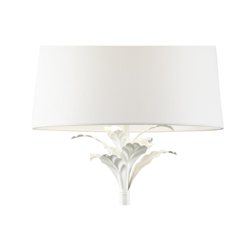 Wildwood Palma Sculptural Table Lamp By Meg Braff, White Linen Shade, Palm-Frond Base For Coastal Living 12151