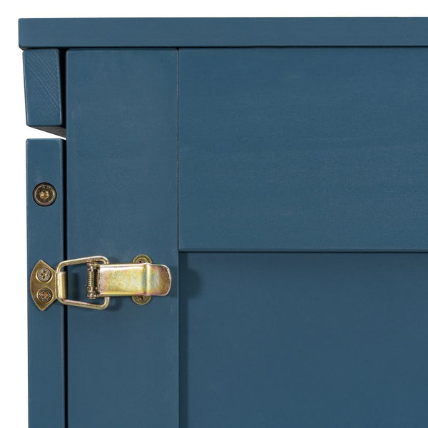 English Elm Queen Murphy Wall Bed Cabinet with Storage Drawer Built-in Power Outlets Usb Ports Navy Blue LP000400AAC-1