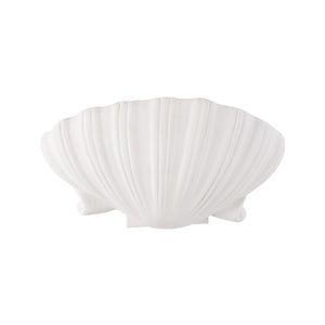 Wildwood Syrie Sculptural Shell Sconce — Matte White Plaster Wall Washer For Coastal, Ambient Accent Lighting (96) 12156