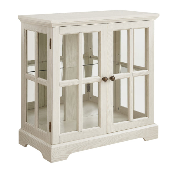 English Elm Led Curio Display Cabinet - Antique-Style Showcase With Adjustable Shelves & Multi-Color Lighting W2275P231693