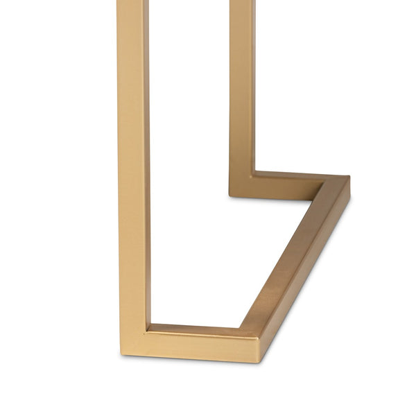 Baxton Studio Baxton Beagan Modern Console Table with Gold Metal Base and Two Spacious Drawers for Stylish Storage Black JY20B168-Black/Gold