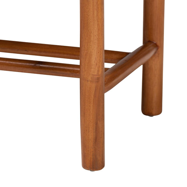 Baxton Studio Baxton Studio Saura Mid-Century Modern Oak Dining Bench with Woven Hemp Seat & Stylish Storage Shelf SK9151-Oak-Bench