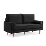 IDEAZ Velvet Upholstered Sofa Black 1216LSL