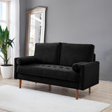IDEAZ Velvet Upholstered Sofa Black 1216LSL