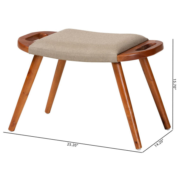 Baxton Studio Baxton Studio Banner Mid-Century Upholstered Accent Bench with Oak Legs for Entryway or Bedroom SF9120-Upholstered Oak-Bench