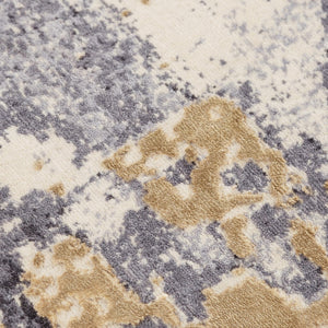 Alora Decor Belice Plush Runner Rug With New Zealand Wool Blend, Abstract Gray Gold Ivory Design For Hallways 2'6" x 8' 12112171933542608