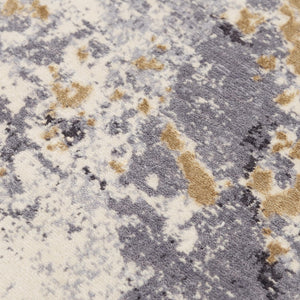 Alora Decor Belice Plush Runner Rug With New Zealand Wool Blend, Abstract Gray Gold Ivory Design For Hallways 2'6" x 8' 12112171933542608
