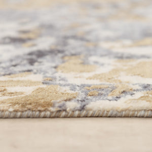 Alora Decor Belice Plush Runner Rug With New Zealand Wool Blend, Abstract Gray Gold Ivory Design For Hallways 2'6" x 8' 12112171933542608