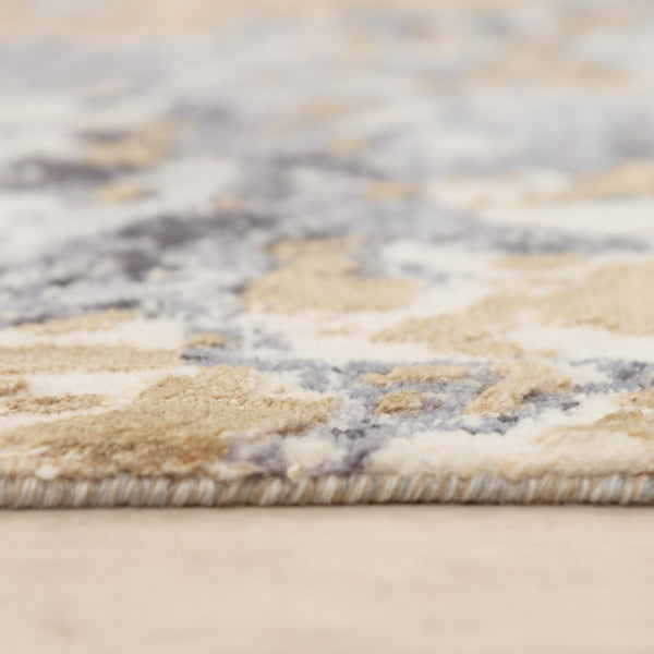 Alora Decor Belice Plush Runner Rug With New Zealand Wool Blend, Abstract Gray Gold Ivory Design For Hallways 2'6" x 8' 12112171933542608