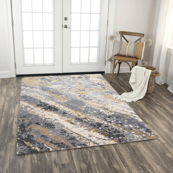 Alora Decor Belice Plush Runner Rug With New Zealand Wool Blend, Abstract Gray Gold Ivory Design For Hallways 2'6" x 8' 12112171933542608