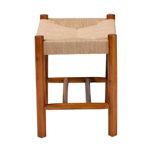 Baxton Studio Baxton Studio Saura Mid-Century Modern Oak Bench with Hemp Seat and Storage Shelf for Stylish Spaces SK9149-Oak Woven Seat-Bench