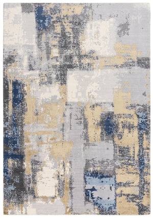 Alora Decor Belice Contemporary Blue Abstract Rug With New Zealand Wool Blend, Soft Lustrous Texture And Durable Charm 2' x 3' 12112172509540203