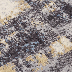 Alora Decor Belice Modern Blue Runner Rug With New Zealand Wool-Tencel Blend, Abstract Ivory Beige Gray Design 3' x 10' 12112172509540310